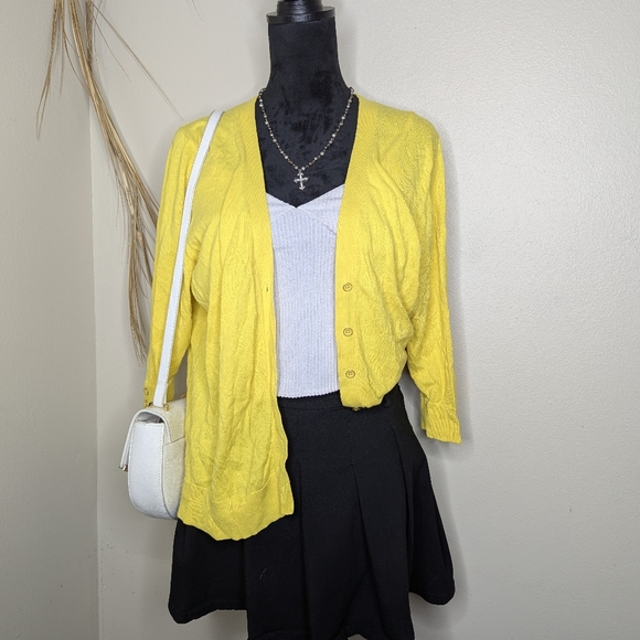 Yellow Women's Sweater Cardigan - Picture 1 of 6